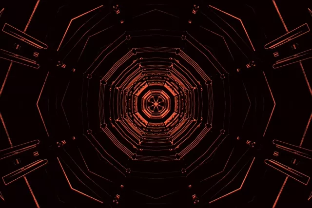 Roter Neon Tunnel Vj Loop Oktagon Vortex 3:2 Surface 60fps Bildschirmschoner
