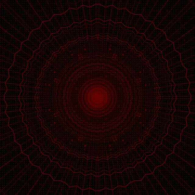 Červený neónový tunel VJ Loop vlniace sa kruhy 1:1 štvorcový 60fps šetrič obrazovky