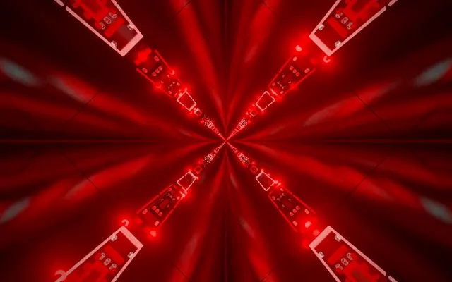 Röd Neon Tunnel X-Sprängning VJ Loop 16:10 MacBook 60fps Skärmsläckare