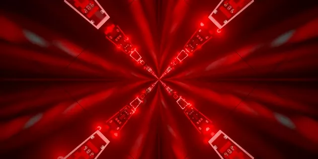 Hầm Neon Đỏ Bùng Nổ X-Ray VJLoops 2:1 Univisium 60fps Screensaver