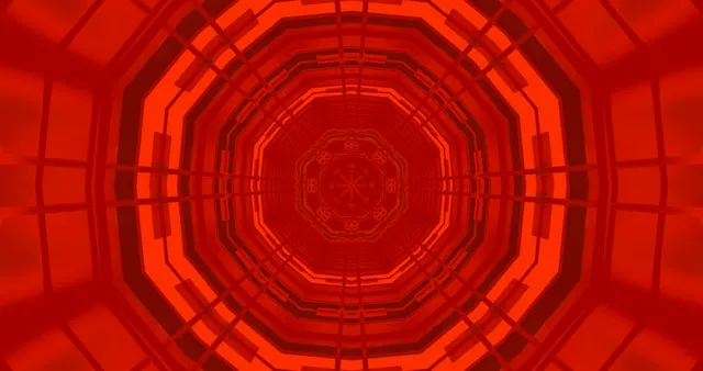 Túnel Neon Octógono Vermelho 4K UHD 60fps Protetor de Tela VJLoops
