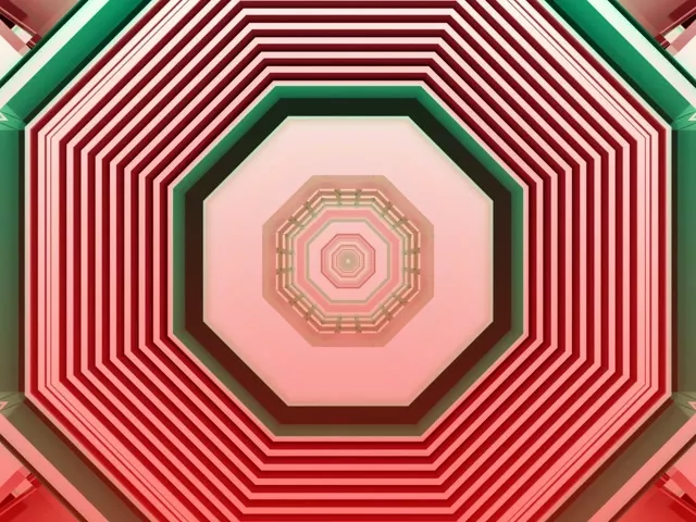 Estalvi de pantalla Túnel de Neó Octàgon Vermell 4:3 Clàssic 60fps VJ Loop