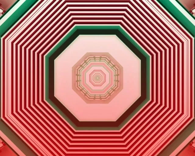 نفق النيون الأحمر أوكتاغون شاشة توقف 5:4 Industrial 60fps Vj loop