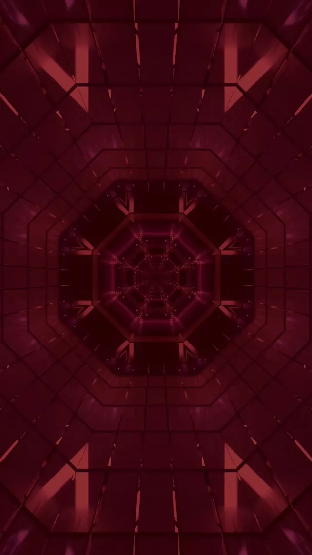 Röd Oktagon Neon Tunnel Skärmsläckare 60fps 9:16 Reels VJ Loop PC