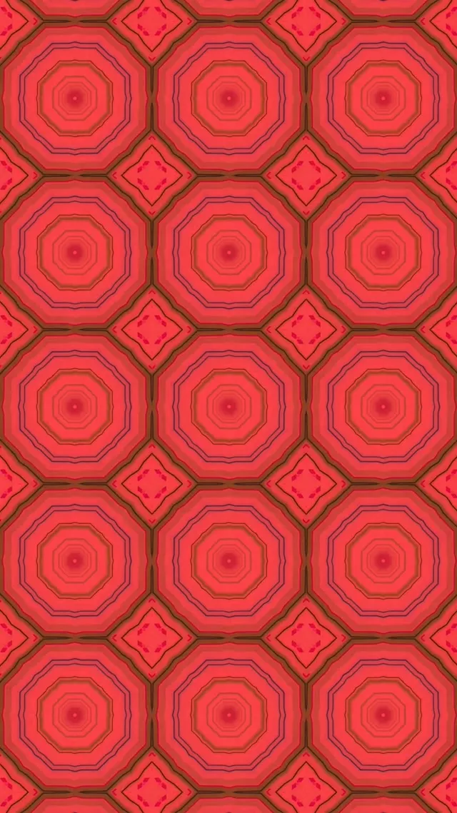 红色八角霓虹隧道屏保 60fps 9:16 短视频 VJLoops