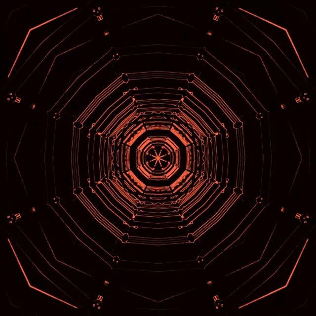 Piros Nyolcszög Neon Alagút Vj Loop 1:1 Négyzet 60fps Képernyővédő