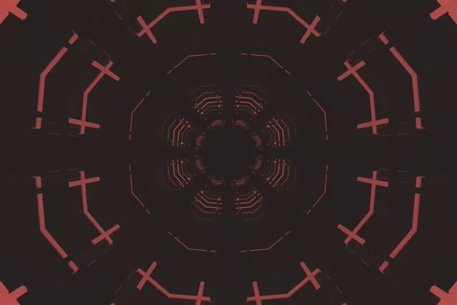 Rød Åttekant Neon Tunnel Vj Loop 3:2 Surface 60fps Skjermbeskytter