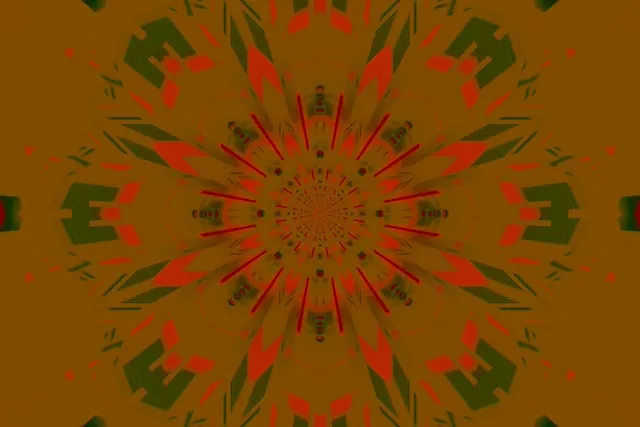 Neon Tunnel Nyekundu Kaleidoscope Mlipuko VJ Loop 3:2 Surface 60fps Screensaver