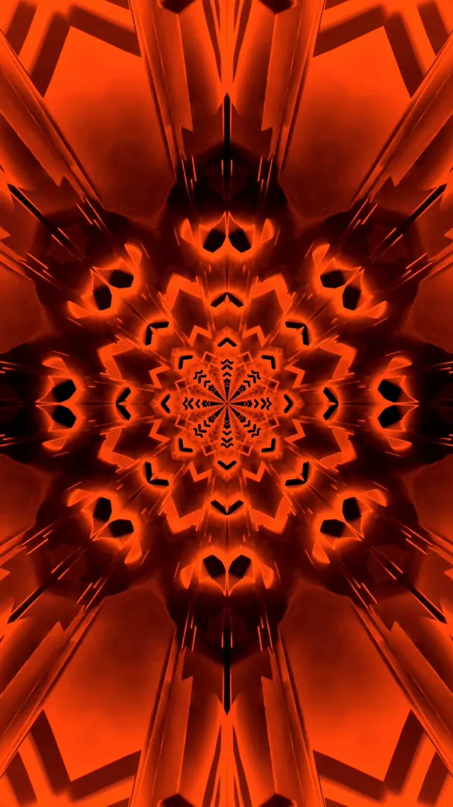 Túnel Neón Vermello Laranxa Mandala Protector de Pantalla 60fps 9:16 Reels VJLoops