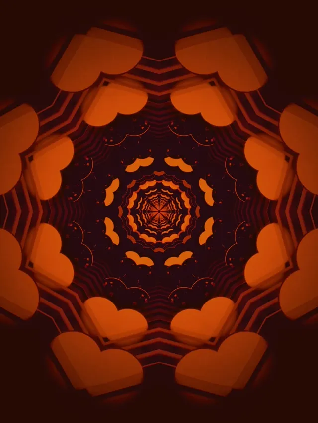 霓虹隧道扇贝橙色漩涡 VJLoops 3:4 iPad 竖屏 60fps 屏保