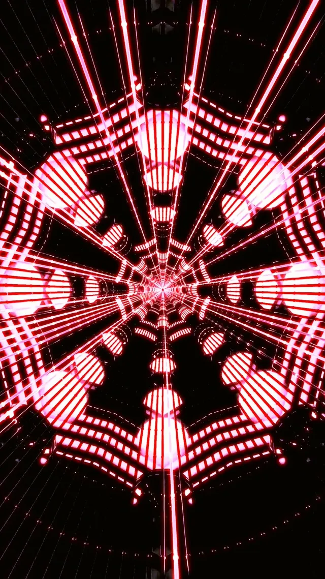 霓虹隧道蜘蛛网漩涡 9:16 Reels 60fps 屏保 VJ Loop