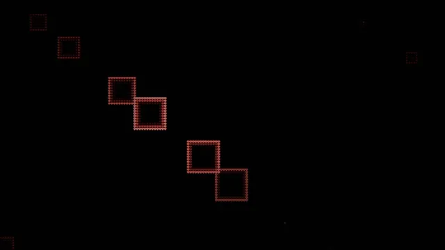 Red Pixel Squares Animation on Black Background