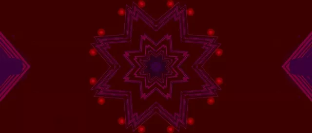 Neon Tunnel Red Star Kaleidoscope VJ Loop 21:9 Ultrawide 60fps Screensaver