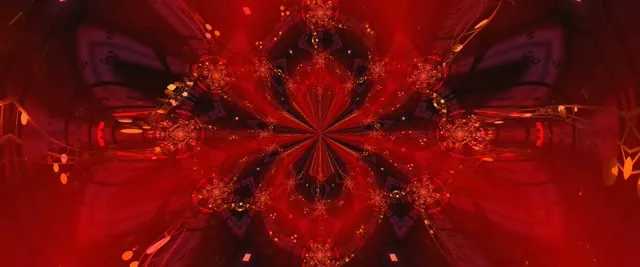 Red Radial Kaleidoscope Neon Tunnel VJ Loop 2.39:1 Cinemascope 60fps Screensaver