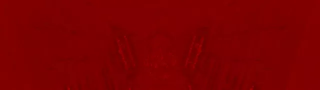 빨간 네온 터널 밝게 빛나는 해골 실루엣이 어둠으로 사라지는 추상적 VJ 루프 4K 배경