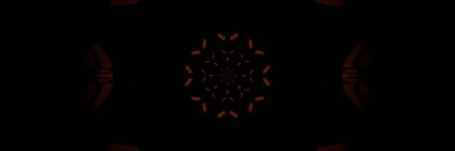 红色分形雪花霓虹隧道 VJ Loop 3:1 三倍宽屏 60fps 屏保