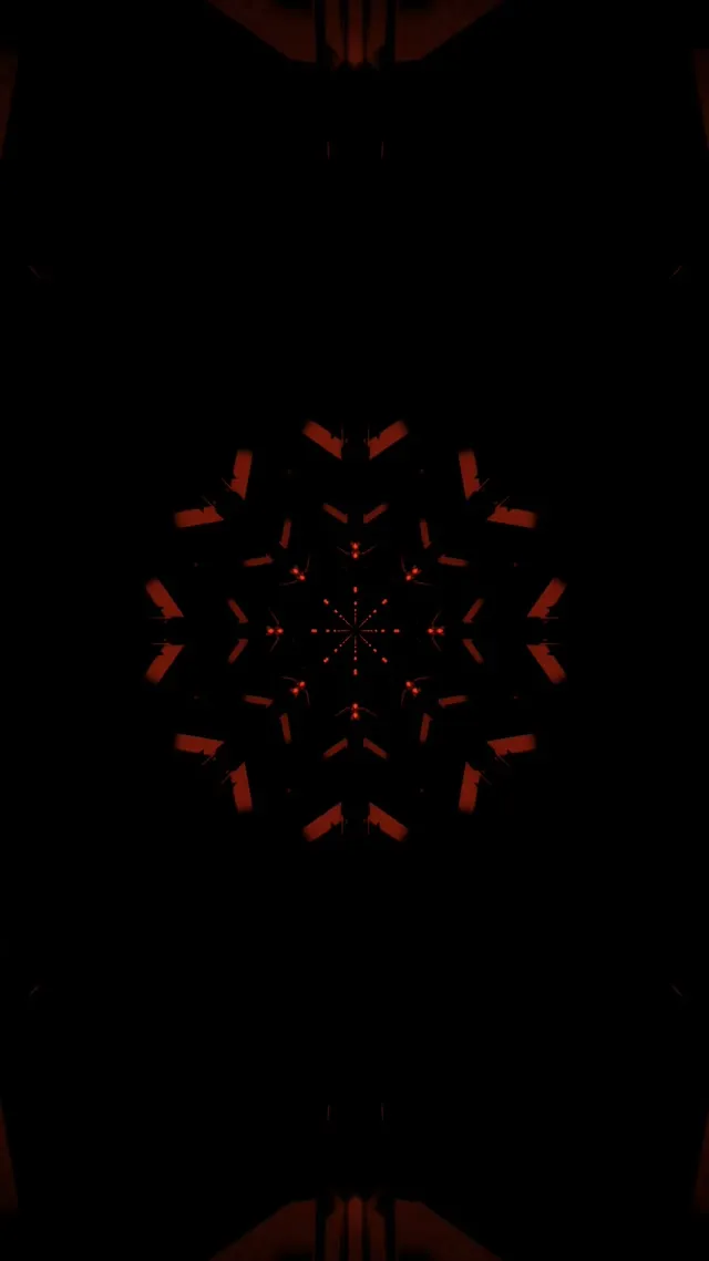 Vörös Fraktál Hópehely Neon Tunnel Vj Loop 9:16 Reels 60fps Képernyővédő