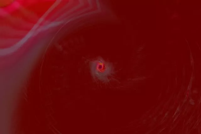 Red Spiraling Neon Tunnel VJ Loop 60fps 3:2 Screensaver Animation