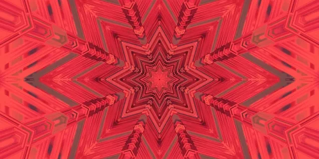 Túnel Neón Caleidoscopio Estrela Vermella VJ Loop 2:1 Univisium 60fps Protector de Pantalla