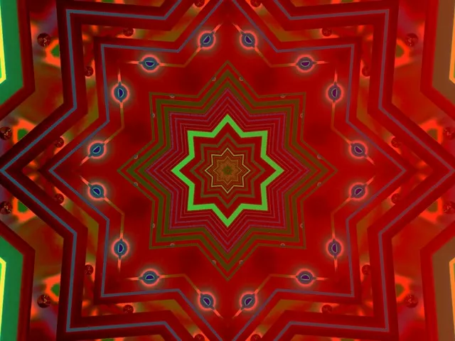 نفق نيون أحمر نجمة حافظة شاشة 4:3 كلاسيكي 60fps VJ Loop PC