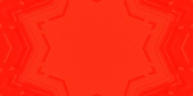 充满活力的红色霓虹隧道，对称星形漩涡图案，4K抽象VJ Loop运动背景，几何设计