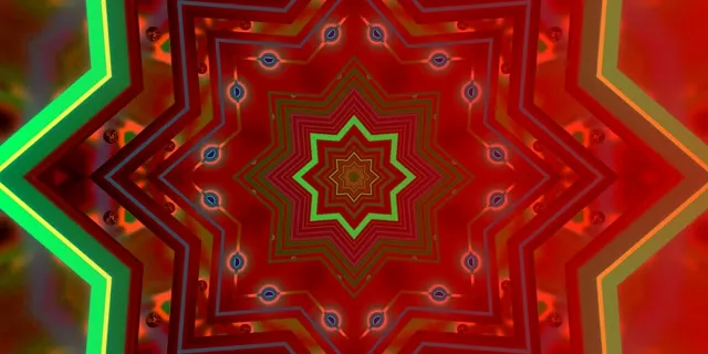 Czerwona Gwiazda Neonowy Tunel Wygaszacz Ekranu 60fps 2:1 Univisium Vj Loop