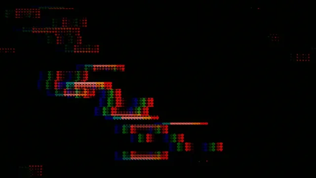 Retro 4K pixel art animation with colorful heart shapes flowing seamlessly