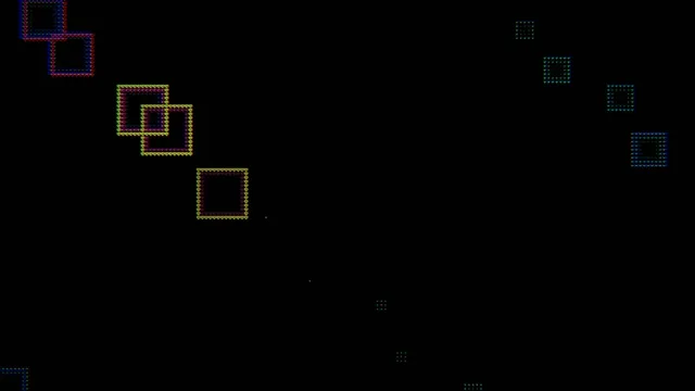 Retro Neon Geometric Shapes Animation on Black Background