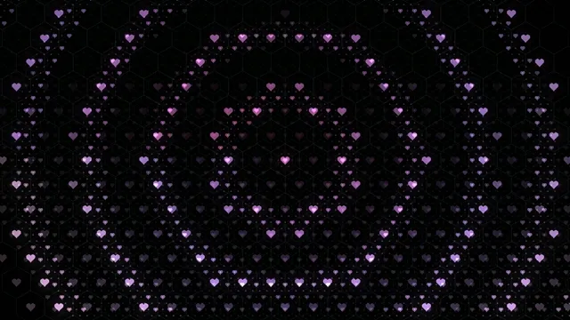 Romantic purple hearts 4K looping motion background for video editing