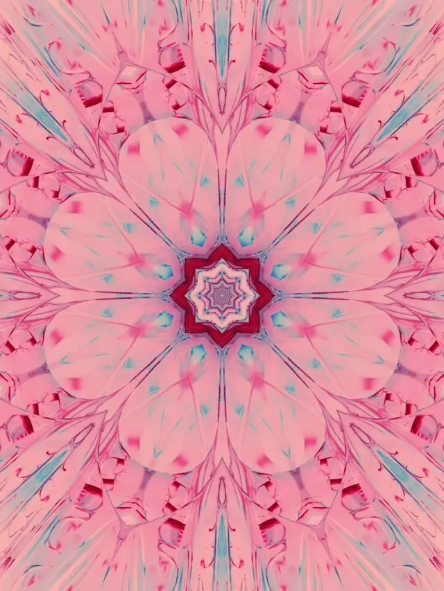 Neon Tunela Arrosa Loredun Kaleidoskopioa VJLoops 3:4 iPad Portrait 60fps Pantaila-babeslea
