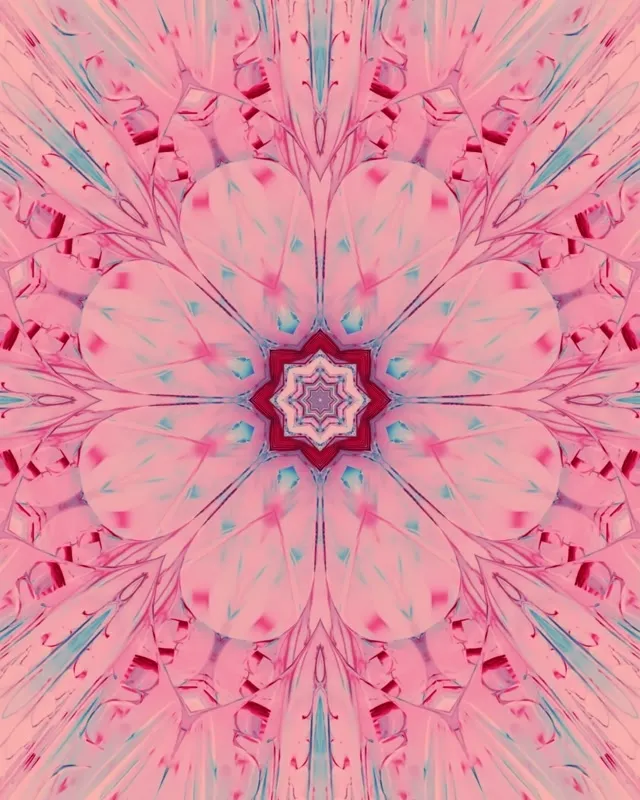 Neonový tunel růžová mandala kaleidoskop VJ Loop 4:5 Instagram 60fps spořič obrazovky