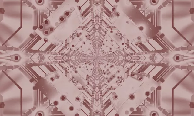 নিয়ন টানেল গোলাপ ক্যালিডোস্কোপ VJLoops 5:3 ওয়াইড 60fps স্ক্রিনসেভার