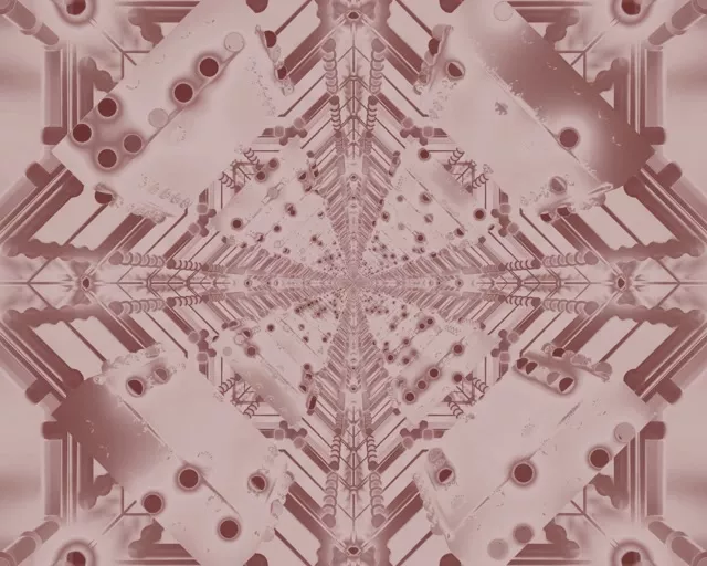 VJLoops Neon Tunel Ruža Fraktál Kaleidoskop 5:4 Priemyselný 60fps Šetrič Obrazovky