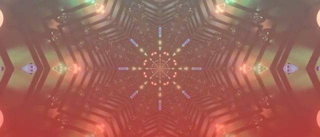 Neoncső Alagút Kaleidoszkóp VJ Loop Rózsaszín Fraktál 21:9 Ultraszéles 60fps Képernyővédő