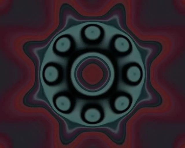 Rotující ozubené kolo neonový tunel 5:4 průmyslový 60fps VJ Loop Screensaver