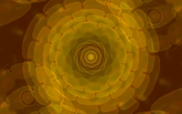 Draaiende Gouden Cirkels Neon Tunnel 16:10 MacBook 60fps VJLoops Screensaver