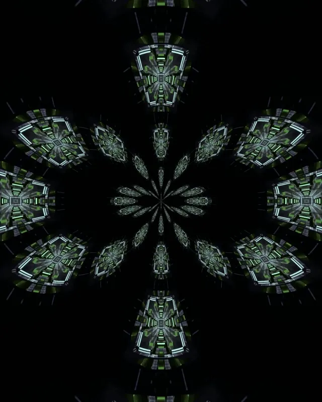 Neoon Tunnel Kaleidoskoop Lill VJ Loop 4:5 Instagram 60fps Ekraanisäästja