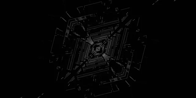 Neon Tunnel Wireframe Tech Vortex VJ Loop 2:1 Univisium 60fps Screensaver