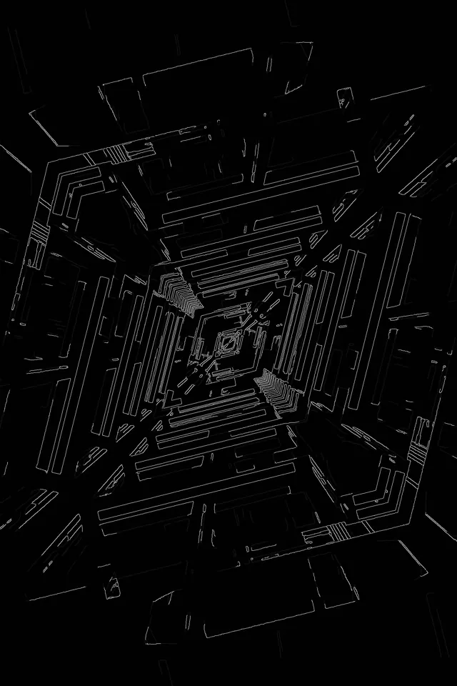 Túnel de Neó Estructura Metàl·lica Sci-Fi Vòrtex VJ Loop 2:3 Photo Portrait 60fps Protector de Pantalla