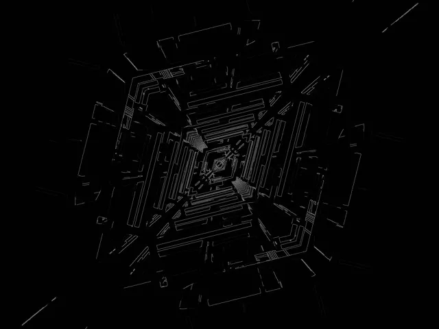 Neon Tunnel Wireframe Vortex Vj Loop 4:3 Classic 60fps Screensaver
