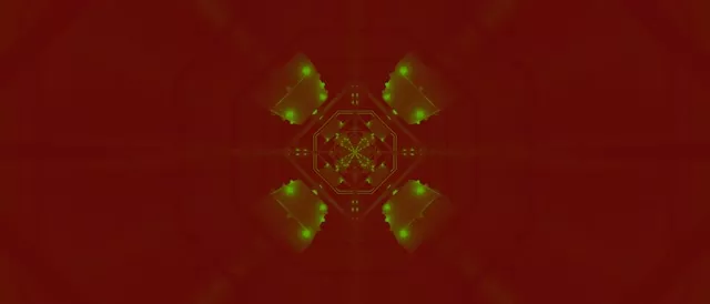 Neonový tunel zelený osmiúhelník vortex VJ Loop 21:9 Ultrawide 60fps spořič