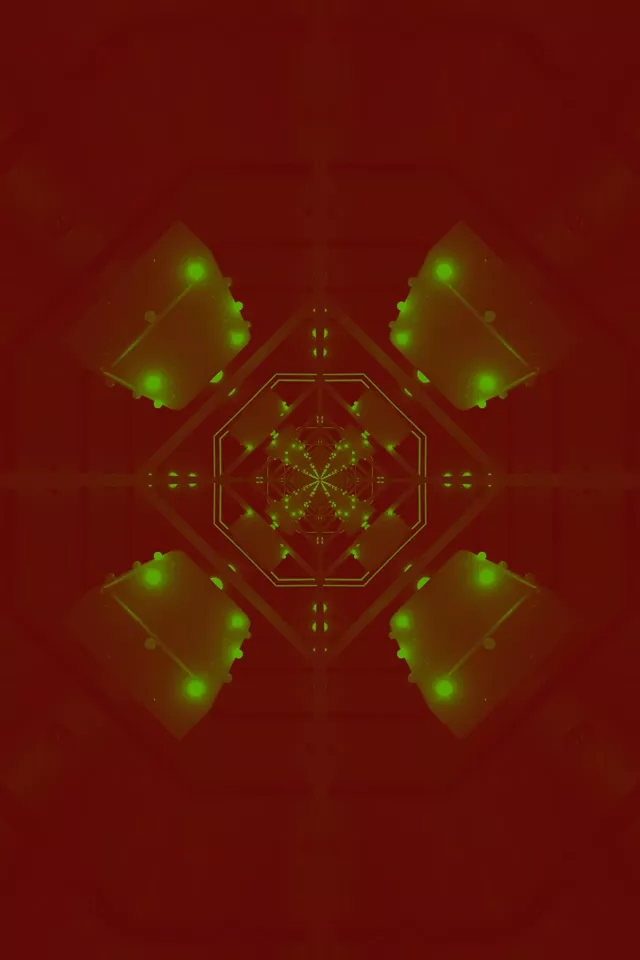 Neon Tonnel Groen Agthoek Werwel VJ Loop 2:3 Foto Portret 60fps Skermbewaarder