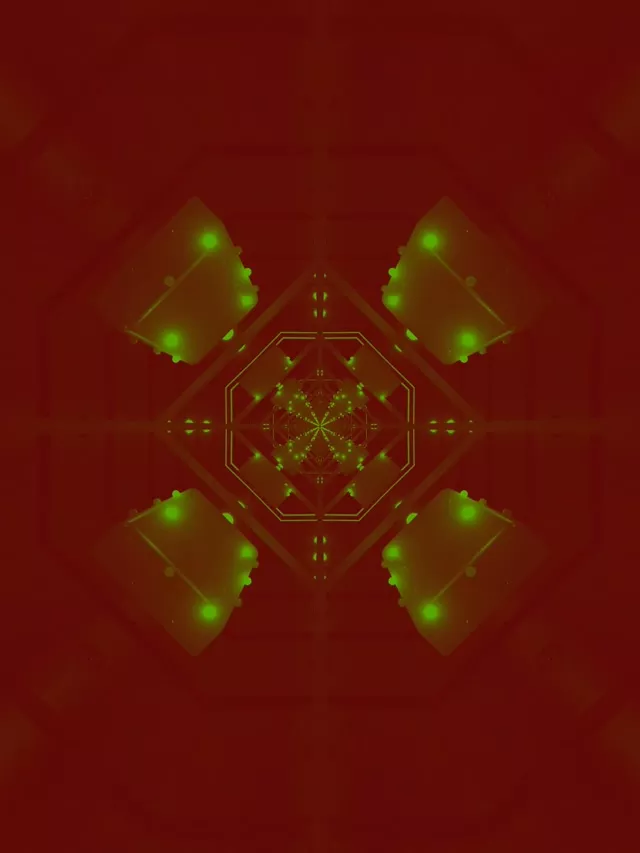 Зелен неон тунел октагон вортекс VJ Loop 3:4 iPad портрет 60fps чувар на екран