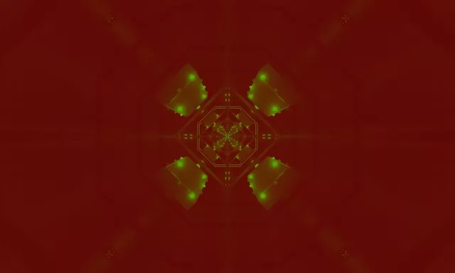 Neon Tunnel Berdeng Octagon Vortex VJ Loop 60fps 5:3 Wide Screensaver