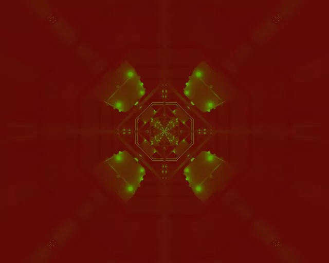 מנהרת ניאון מתומן ירוק מערבולת VJ Loop 5:4 תעשייתי 60fps שומר מסך