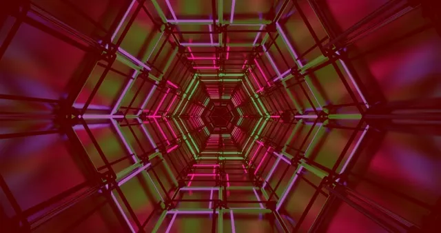 Screensaver 4K UHD 60fps Pink Green Hexagon VJ Loop