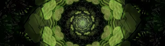 나선형 그린 네온 터널 | 32:9 Ultrawide | 60fps VJLoops 스크린세이버