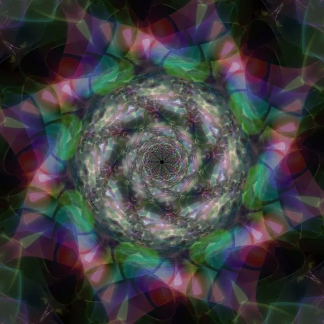 Spiraling Kaleidoscope Neon Tunnel 1:1 Square 60fps VJ Loop Screensaver