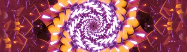 Spiralerende lilla guld neon tunnel VJ loop 32:9 ultrawide 60fps screensaver