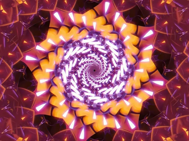 Spiralförmiger lila Neon-Tunnel 4:3 Classic 60fps VJ Loop Bildschirmschoner